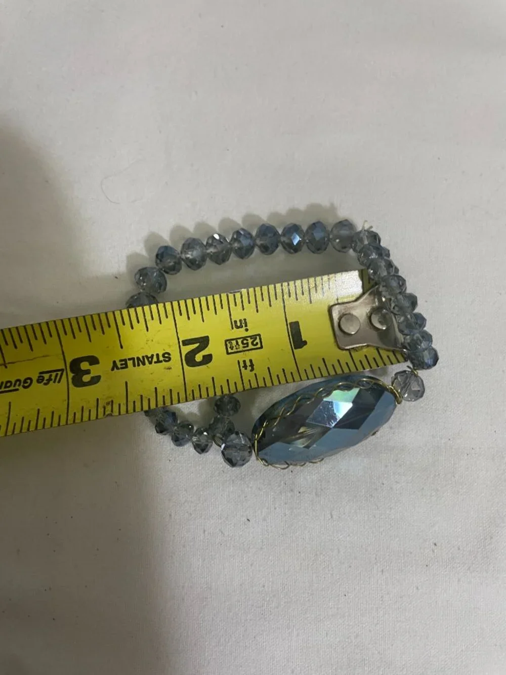Smoky Gray Faceted Crystal Beaded Double Strand Statement Bracelet 3”